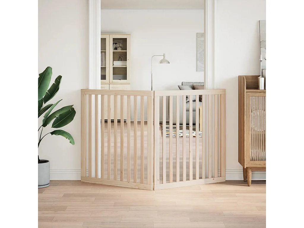 Portão para cães dobrável 2 painéis 160 cm madeira de álamo