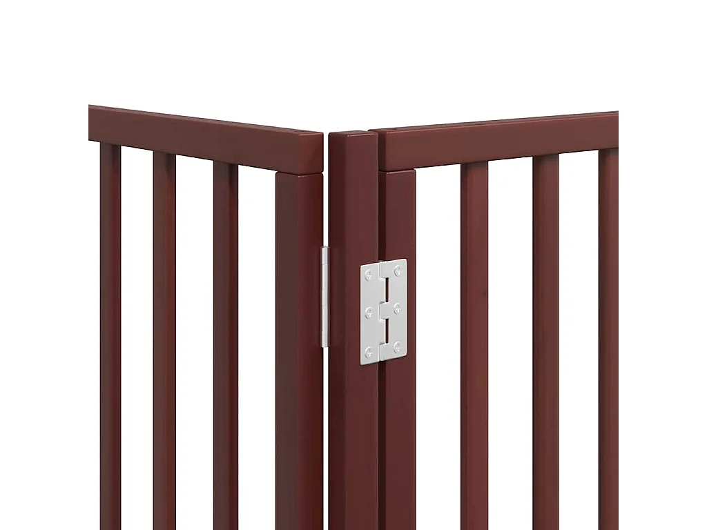 Portão para cães com porta dobrável 6 painéis 480cm álamo castanho