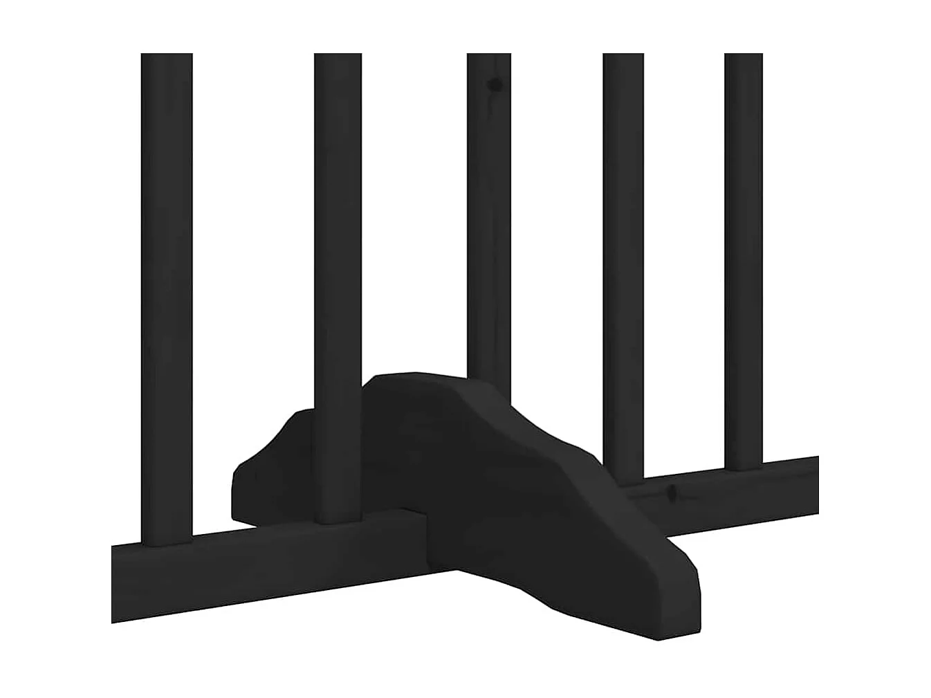 Portão para cães com porta dobrável 6 painéis 480 cm álamo preto