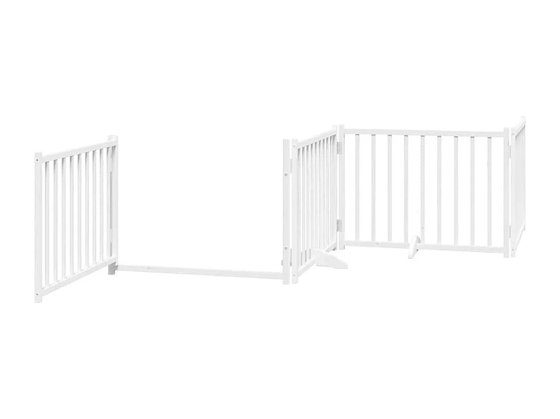 Puerta de perros plegable 12 paneles madera álamo blanca 960 cm