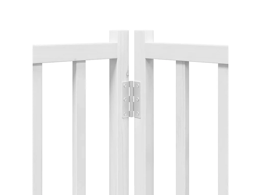 Puerta de perros plegable 12 paneles madera álamo blanca 960 cm