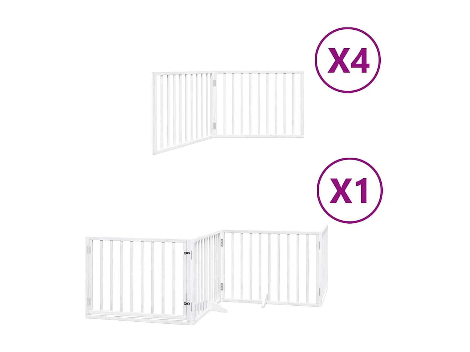 Portão para cães com porta dobrável 12 painéis 960cm álamo branco