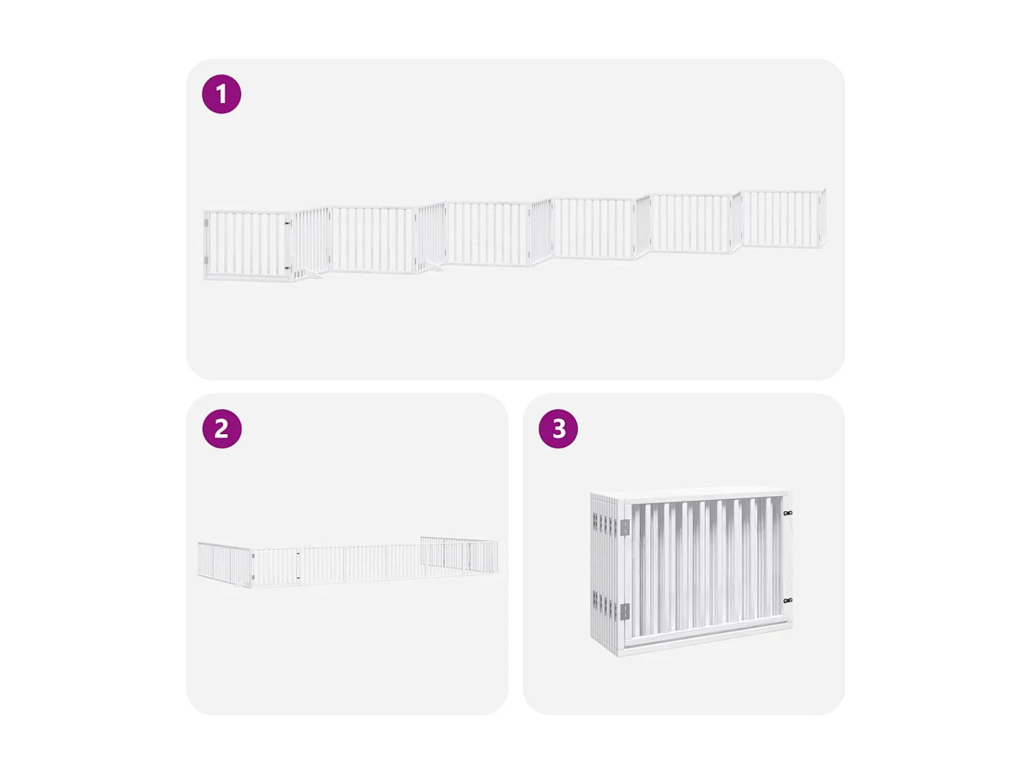 Portão para cães com porta dobrável 12 painéis 960cm álamo branco