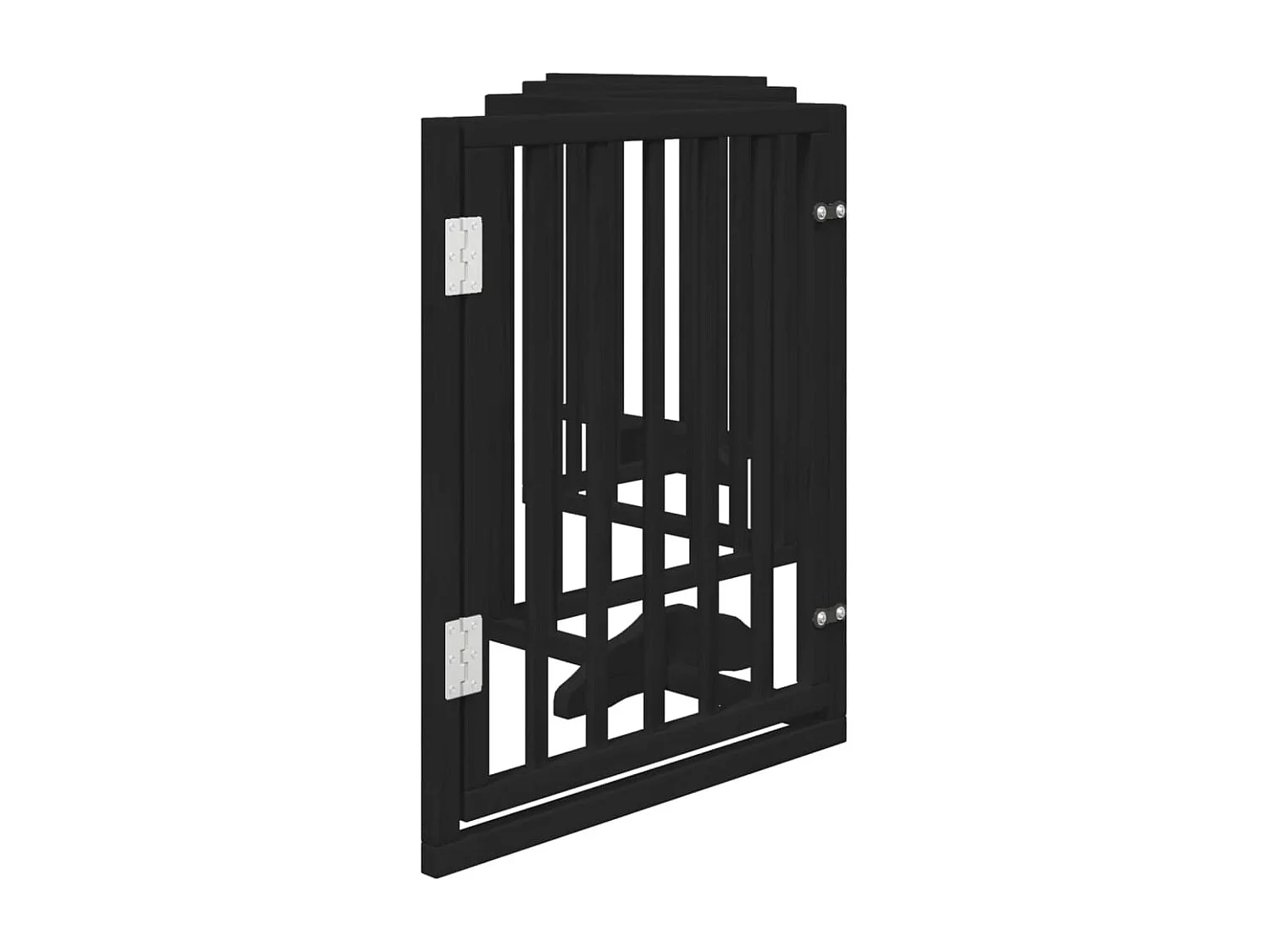 Portão para cães com porta dobrável 6 painéis 300 cm álamo preto