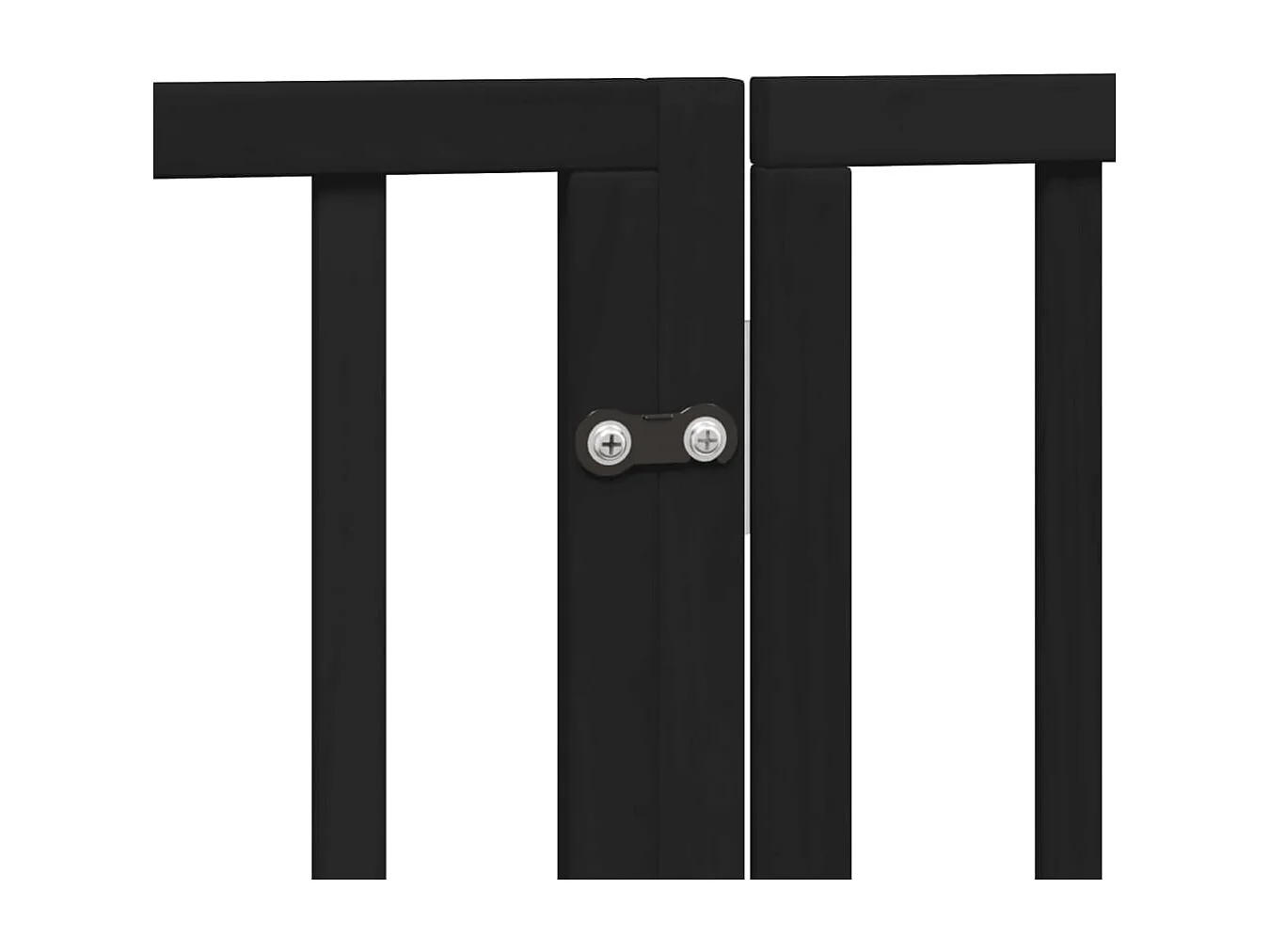 Portão para cães com porta dobrável 6 painéis 300 cm álamo preto