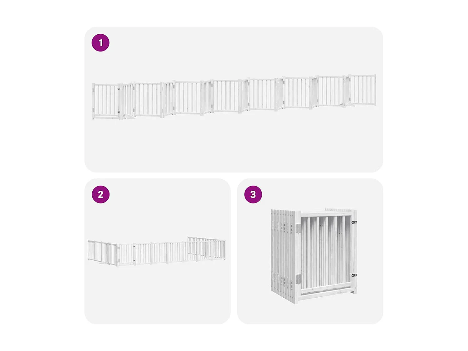 Barrière pour chien porte pliable 15 panneaux bois de peuplier