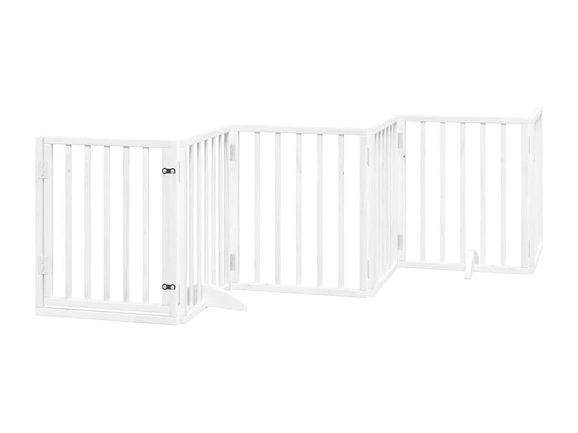 Portão para cães com porta dobrável 6 painéis 300 cm álamo branco