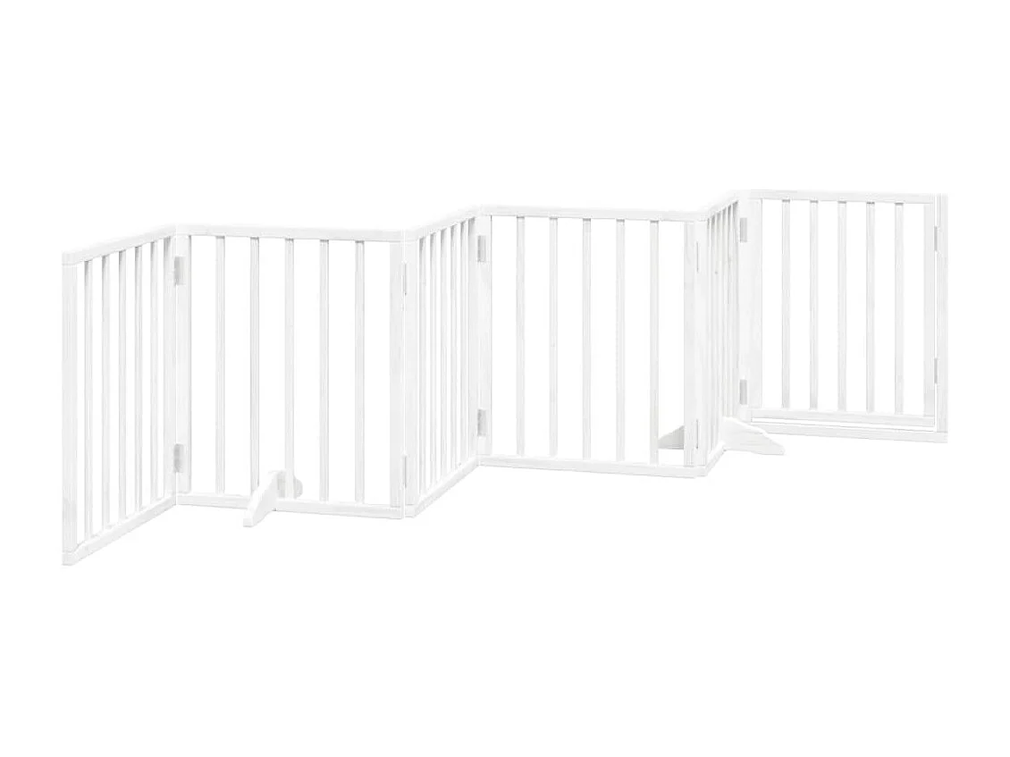Portão para cães com porta dobrável 6 painéis 300 cm álamo branco