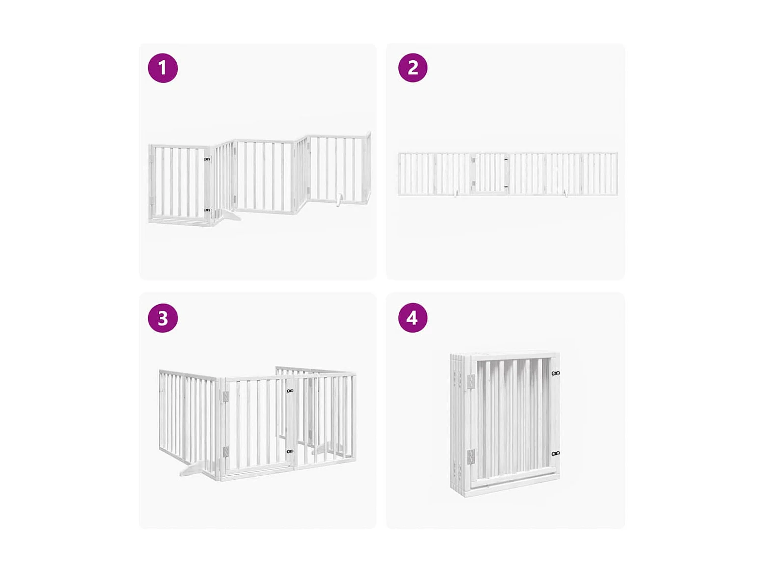 Portão para cães com porta dobrável 6 painéis 300 cm álamo branco