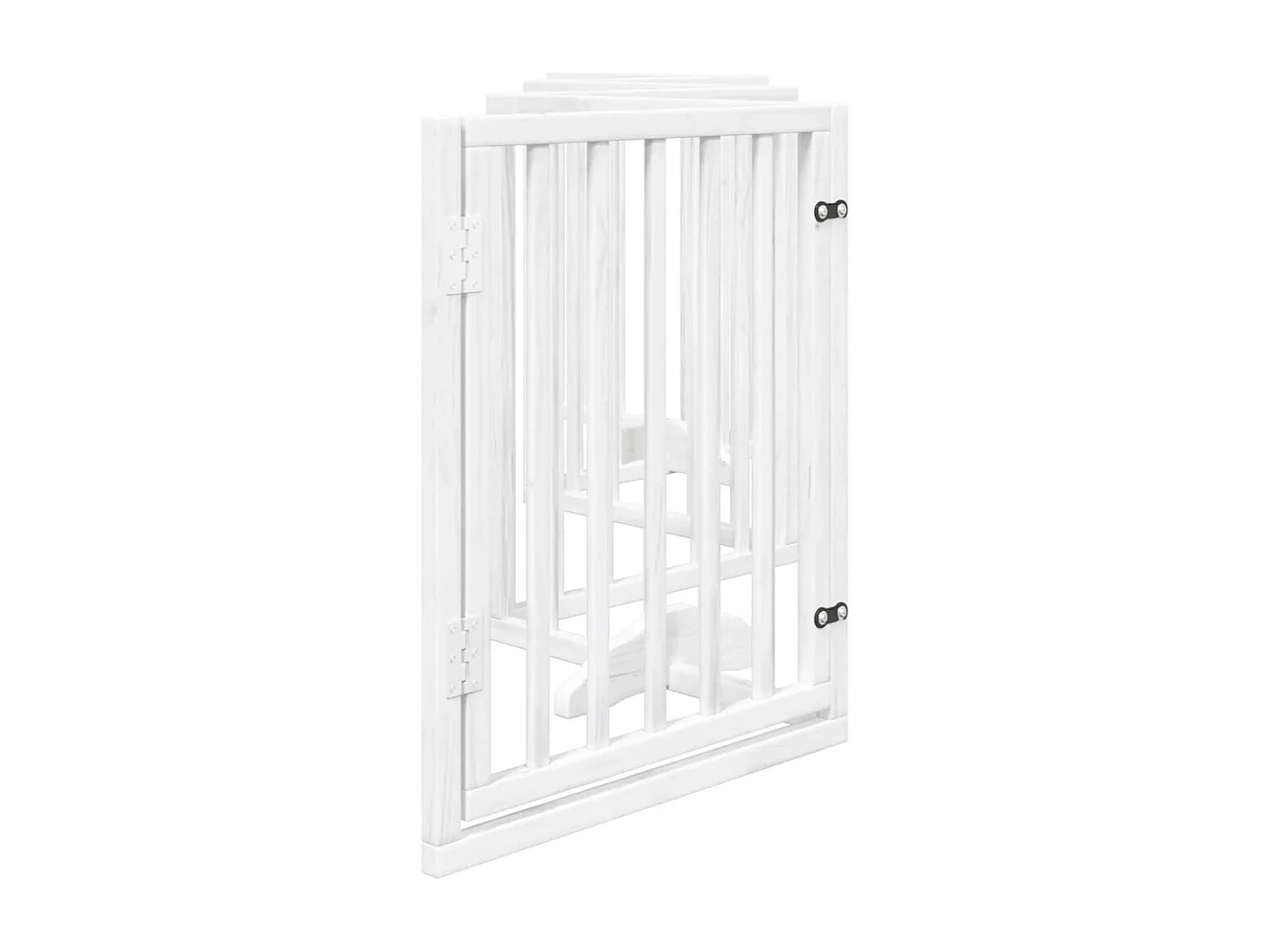 Barrière pour chiens et porte 6 panneaux blanc bois de peuplier