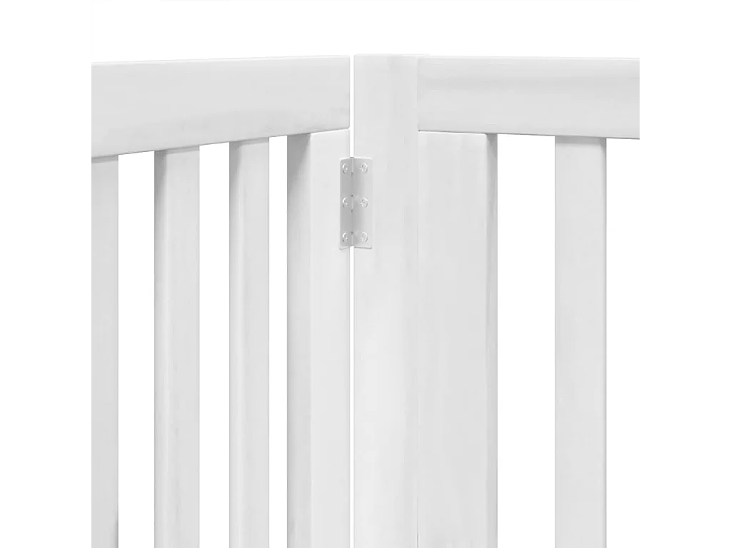 Barrière pour chiens et porte 4 panneaux blanc bois de peuplier