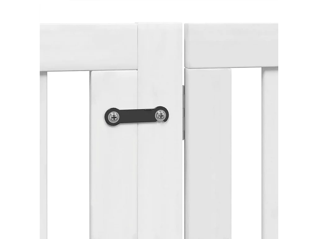 Barrière pour chiens et porte 4 panneaux blanc bois de peuplier