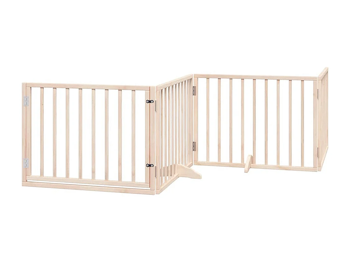 Puerta para perros plegable 8 paneles madera de álamo 640 cm