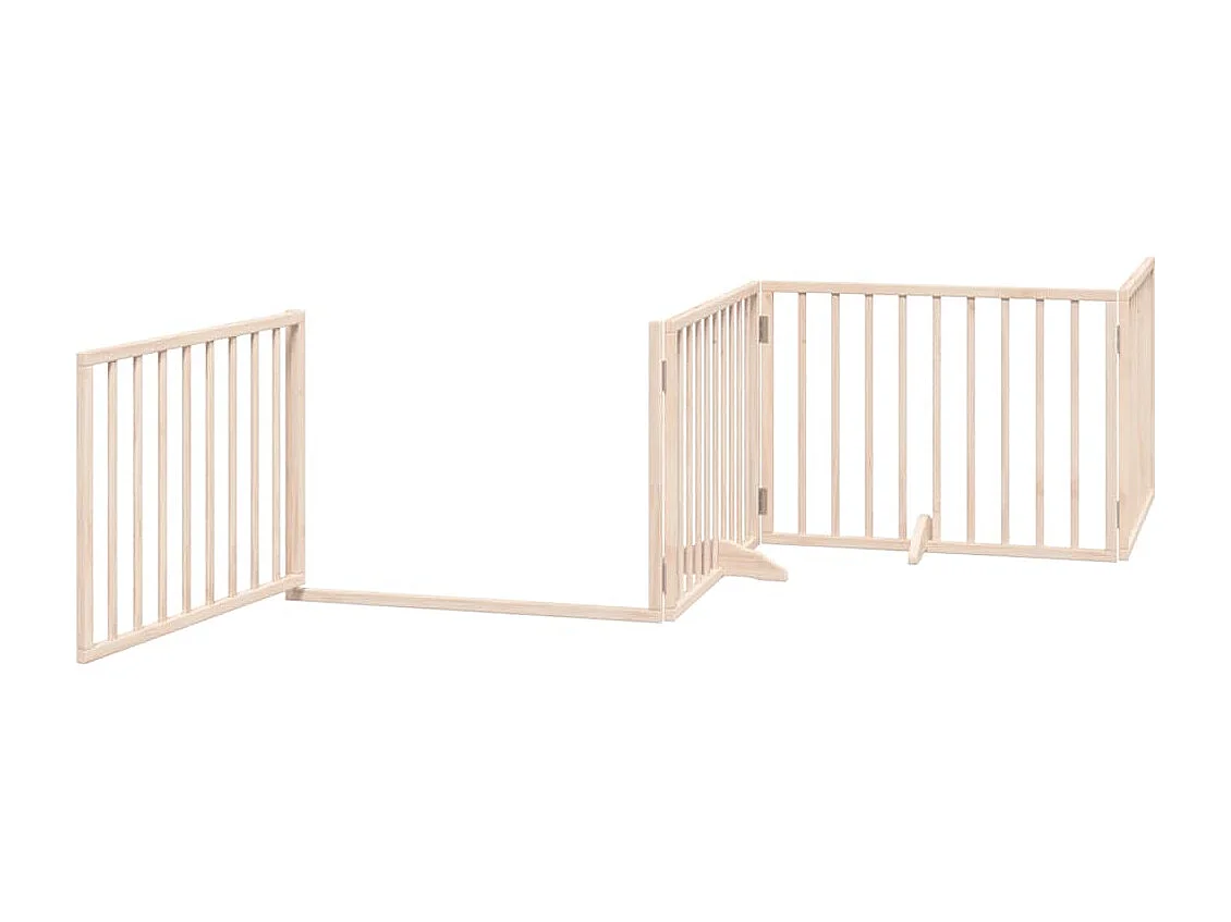 Barrière pour chien porte pliable 8 panneaux bois de peuplier