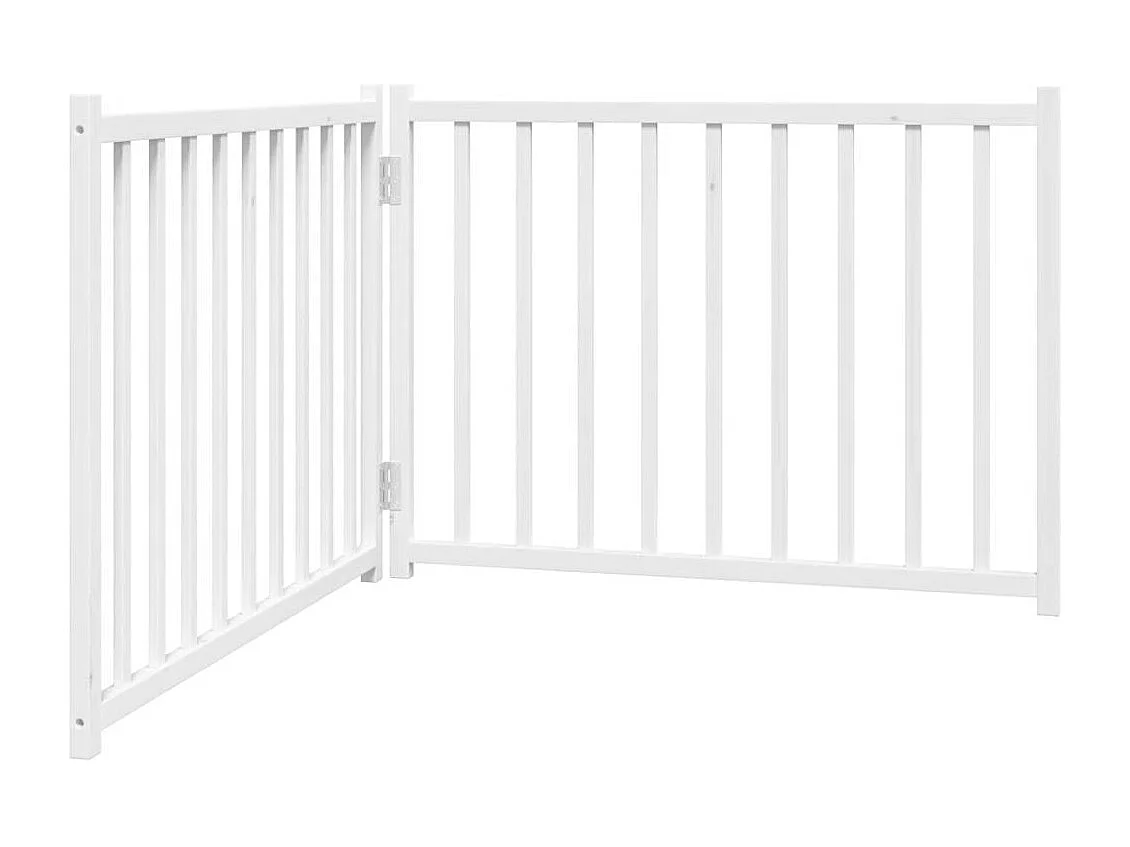 Portão para cães dobrável 2 painéis 160 cm abeto maciço branco