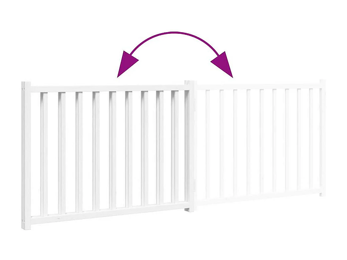 Portão para cães dobrável 2 painéis 160 cm abeto maciço branco