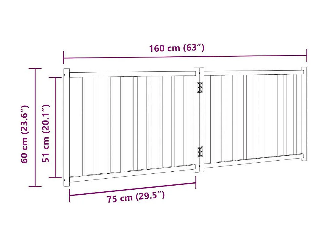 Portão para cães dobrável 2 painéis 160 cm abeto maciço branco