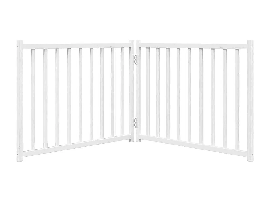 Portão para cães dobrável 2 painéis 160 cm abeto maciço branco