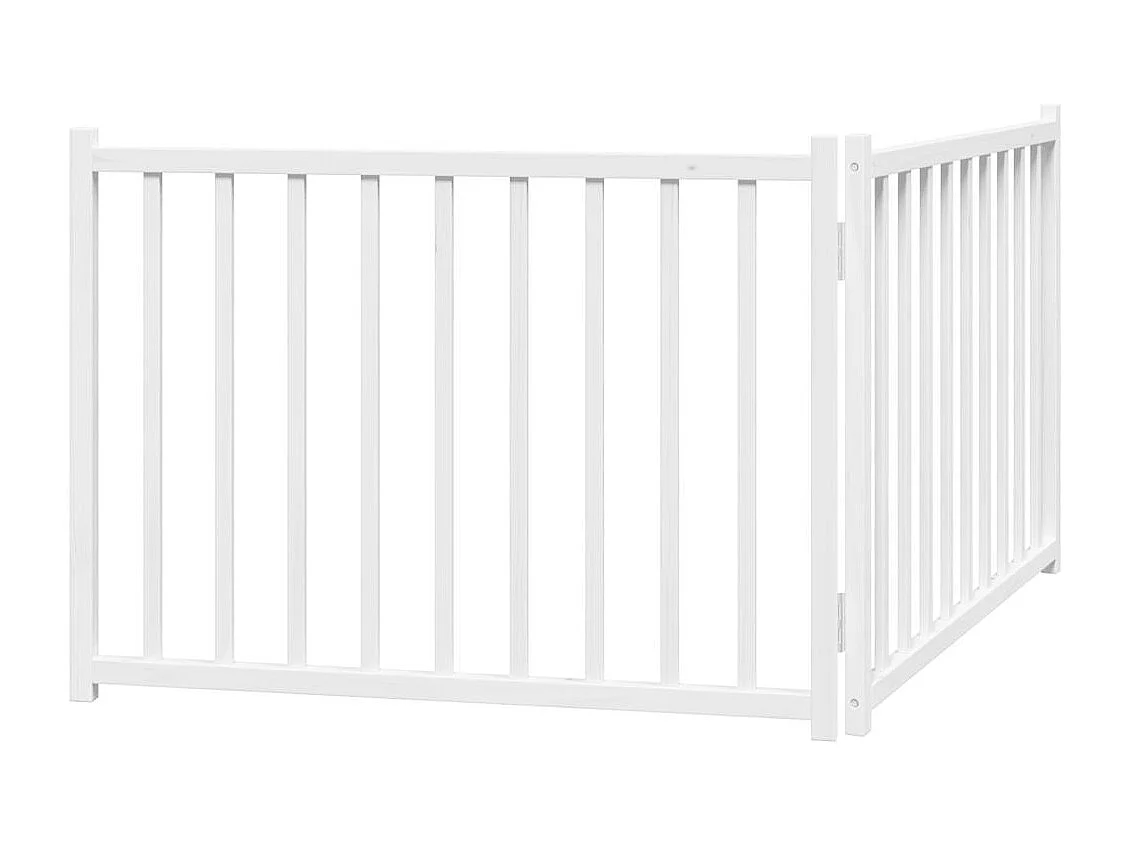 Portão para cães dobrável 2 painéis 160 cm abeto maciço branco