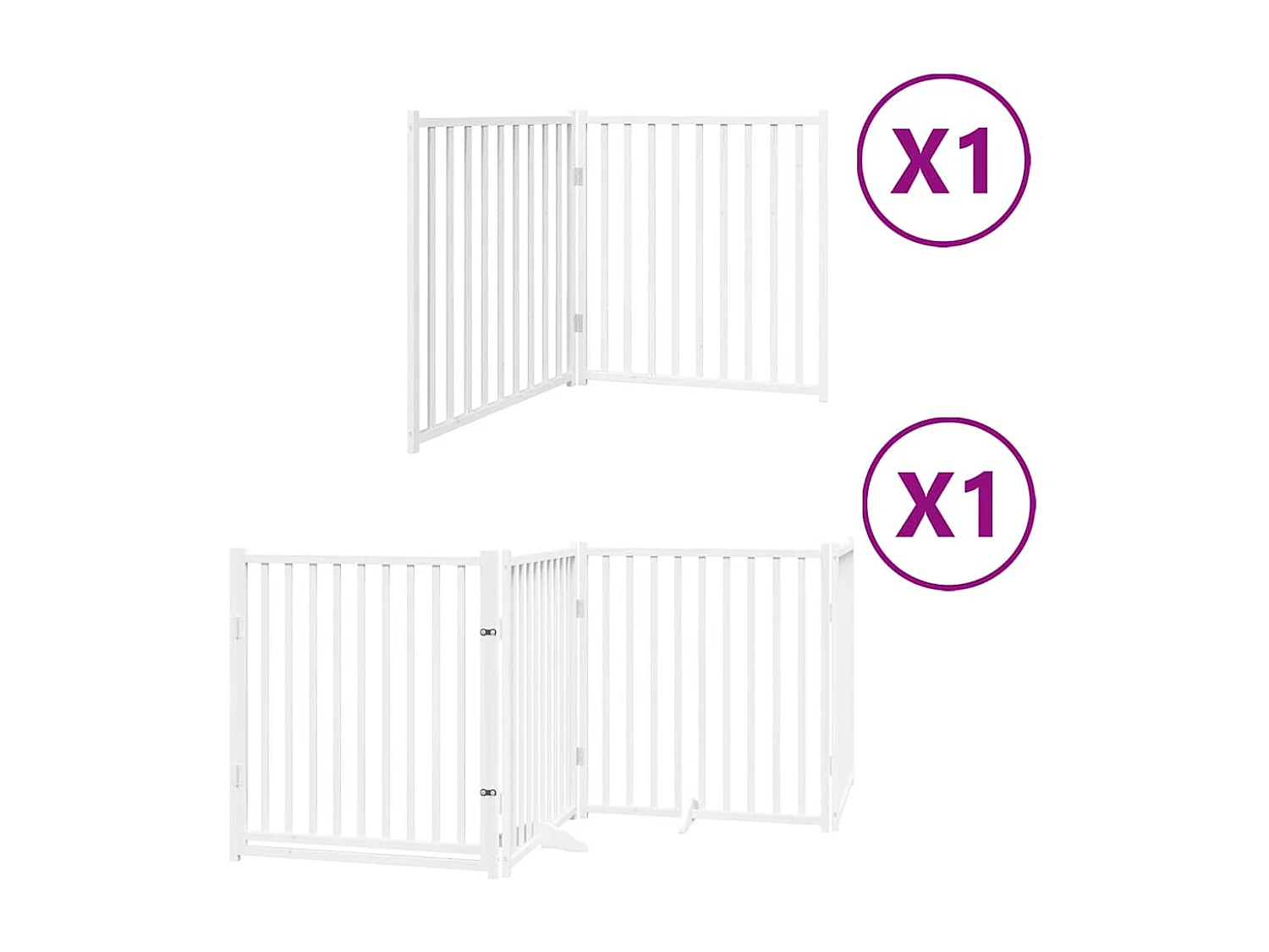 Portão para cães com porta dobrável 6 painéis 480 cm álamo branco