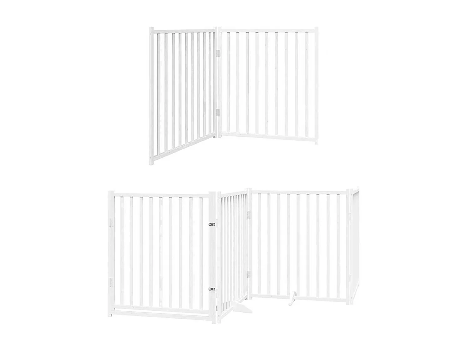 Portão para cães com porta dobrável 6 painéis 480 cm álamo branco