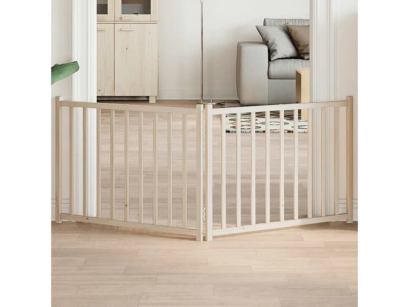 Barrière pour chien pliable 2 panneaux 160 cm bois sapin massif