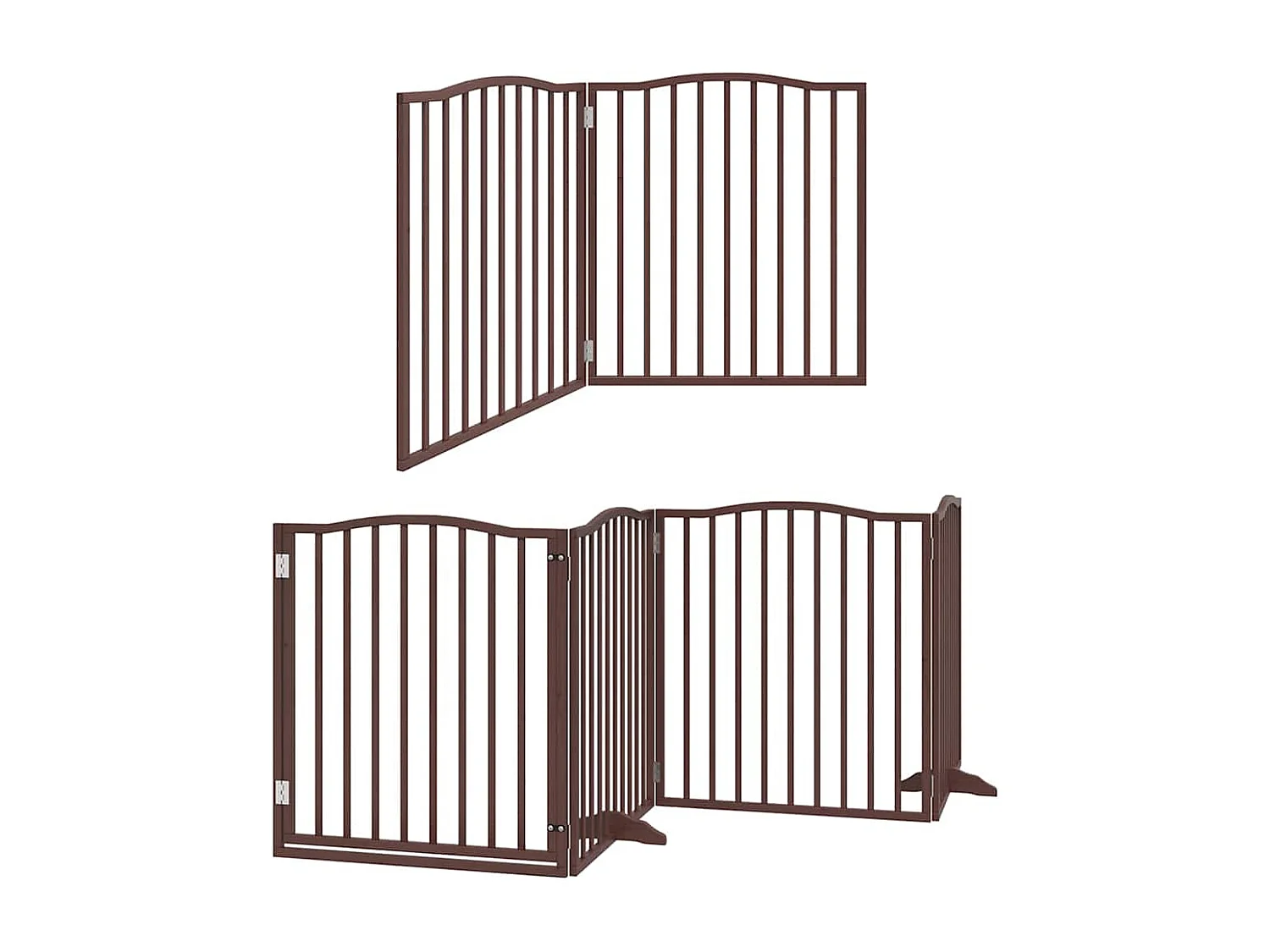 Portão cães com porta dobrável 8 painéis 640 cm álamo castanho