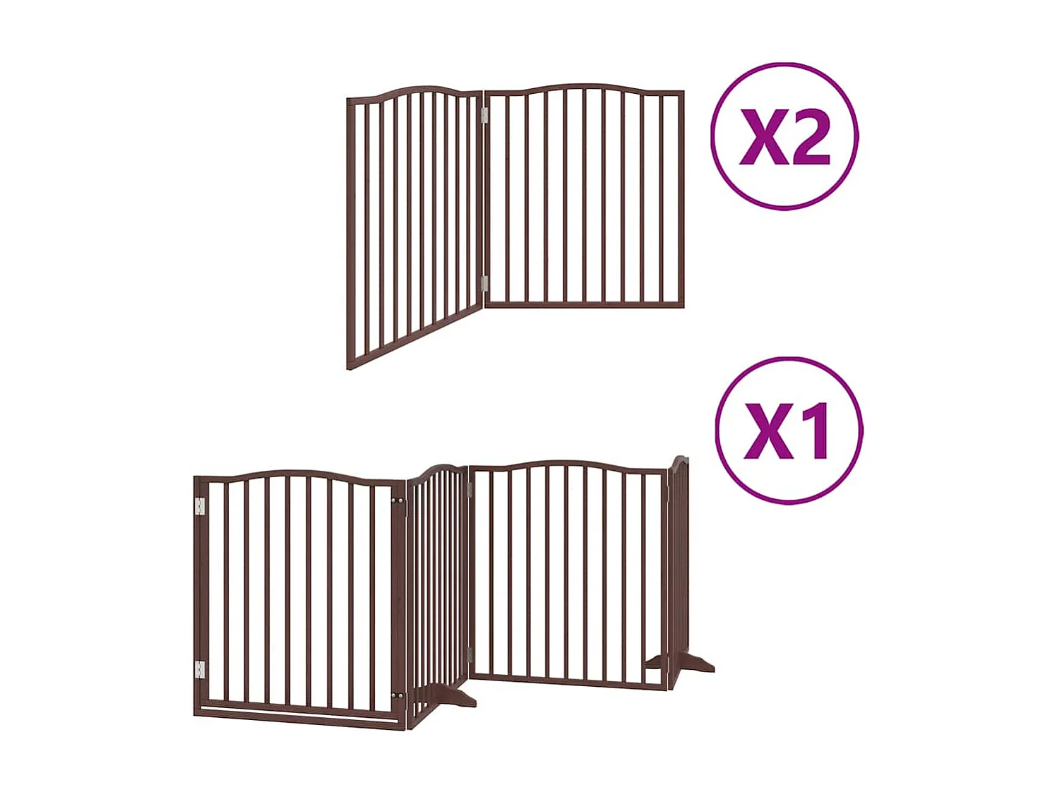 Portão cães com porta dobrável 8 painéis 640 cm álamo castanho