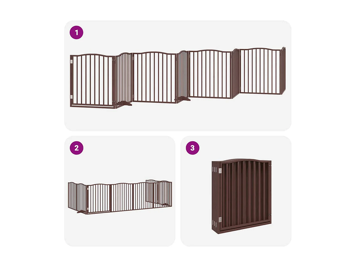 Portão cães com porta dobrável 8 painéis 640 cm álamo castanho