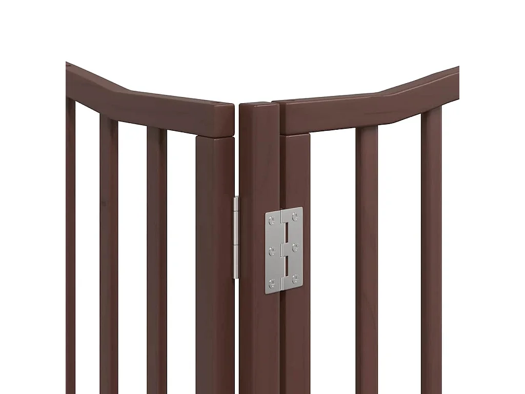 Portão cães com porta dobrável 8 painéis 640 cm álamo castanho