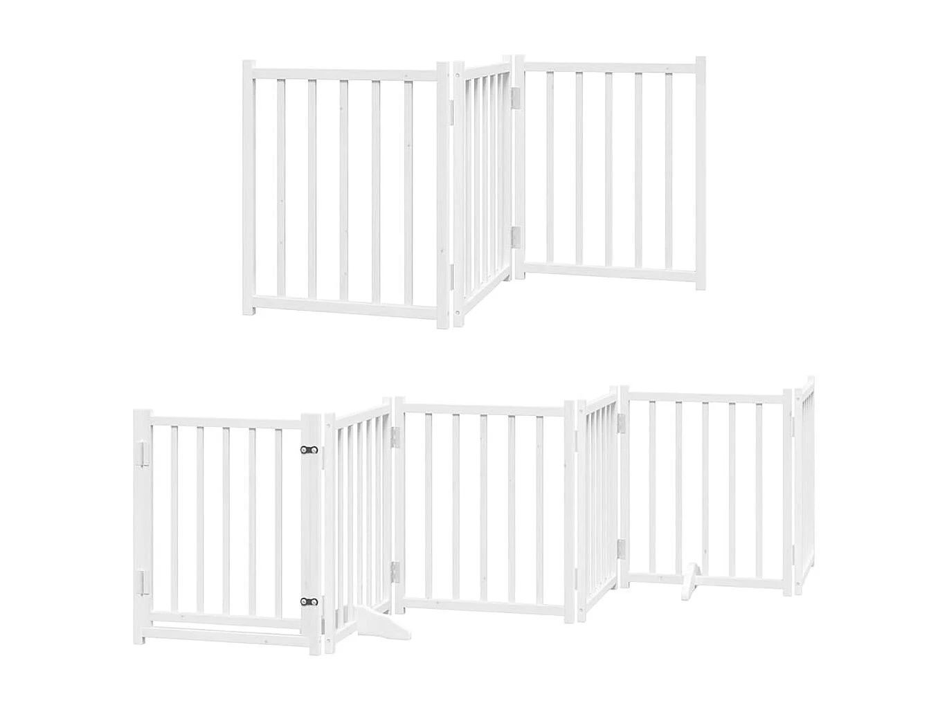 Barrière pour chien porte pliable 12 panneaux bois de peuplier