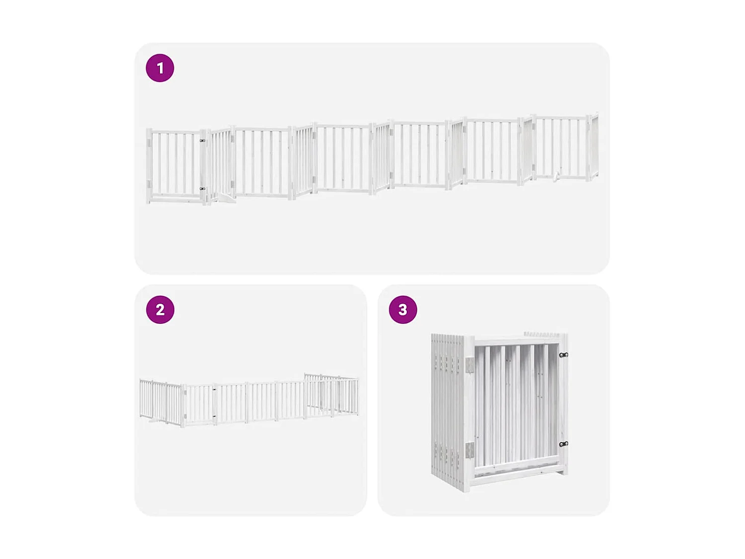 Barrière pour chien porte pliable 12 panneaux bois de peuplier