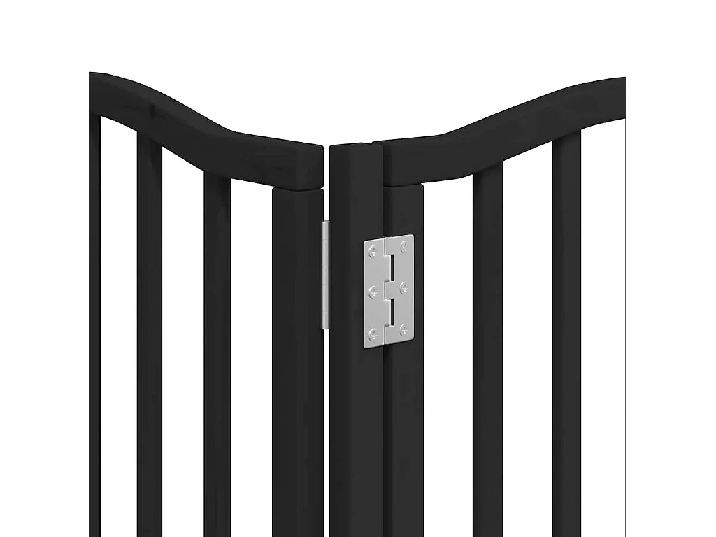 Portão para cães com porta dobrável 12 painéis 600 cm álamo preto