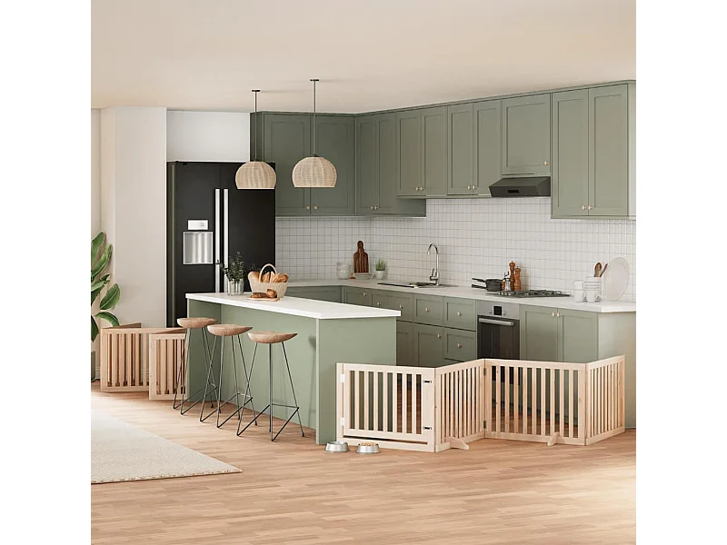 Portão para cães com porta dobrável 10 painéis 800 cm álamo