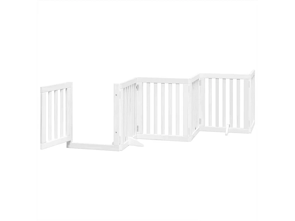 Portão para cães com porta dobrável 12 painéis 600cm álamo branco