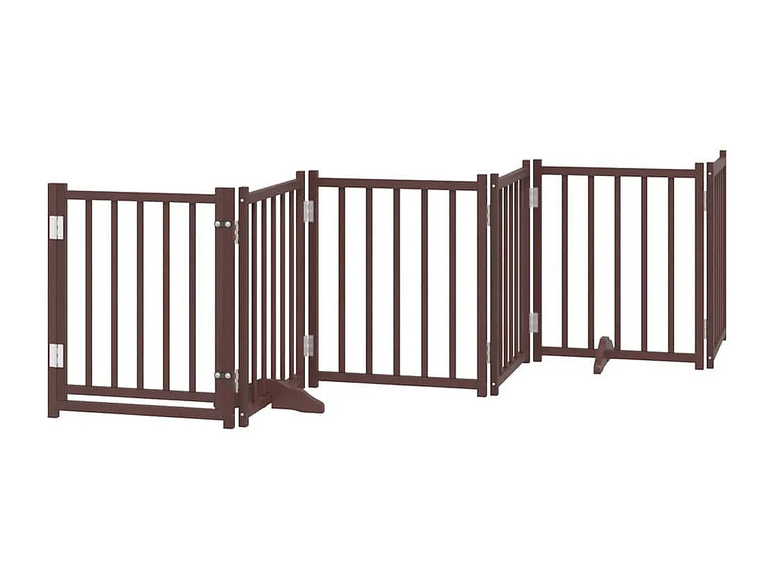 Barrière pour chien porte pliable 12 panneaux bois de peuplier