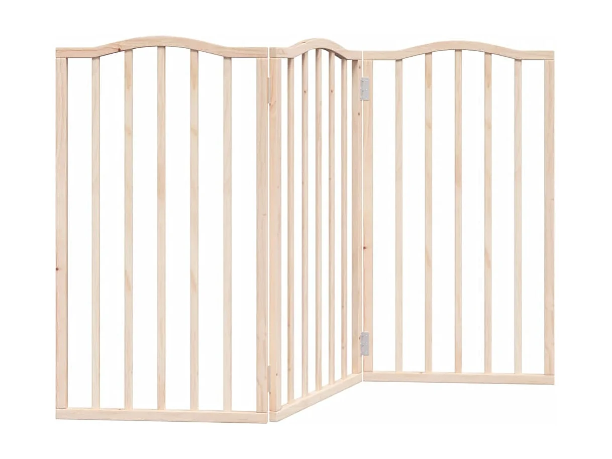 Puerta para perros plegable 3 paneles madera de álamo 150 cm