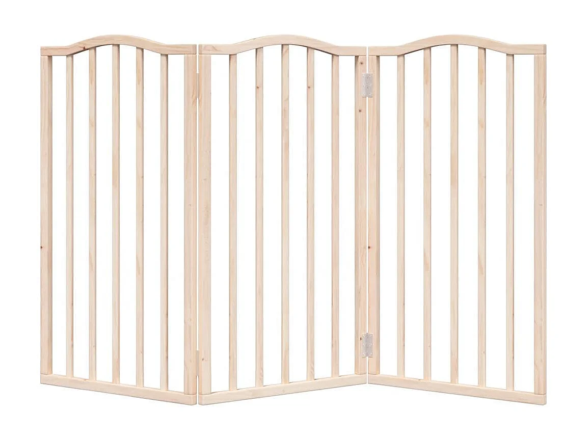 Puerta para perros plegable 3 paneles madera de álamo 150 cm