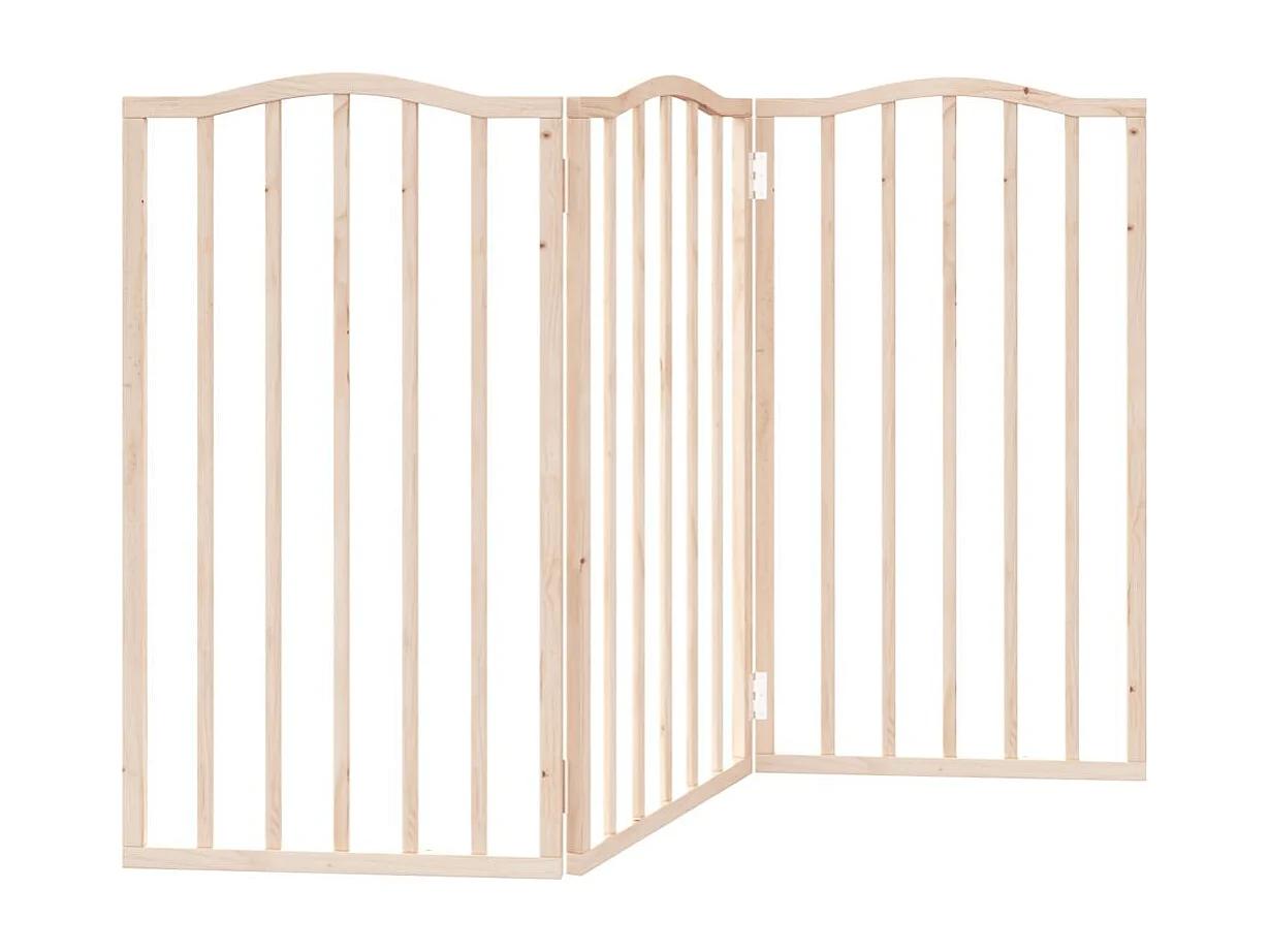 Puerta para perros plegable 3 paneles madera de álamo 150 cm