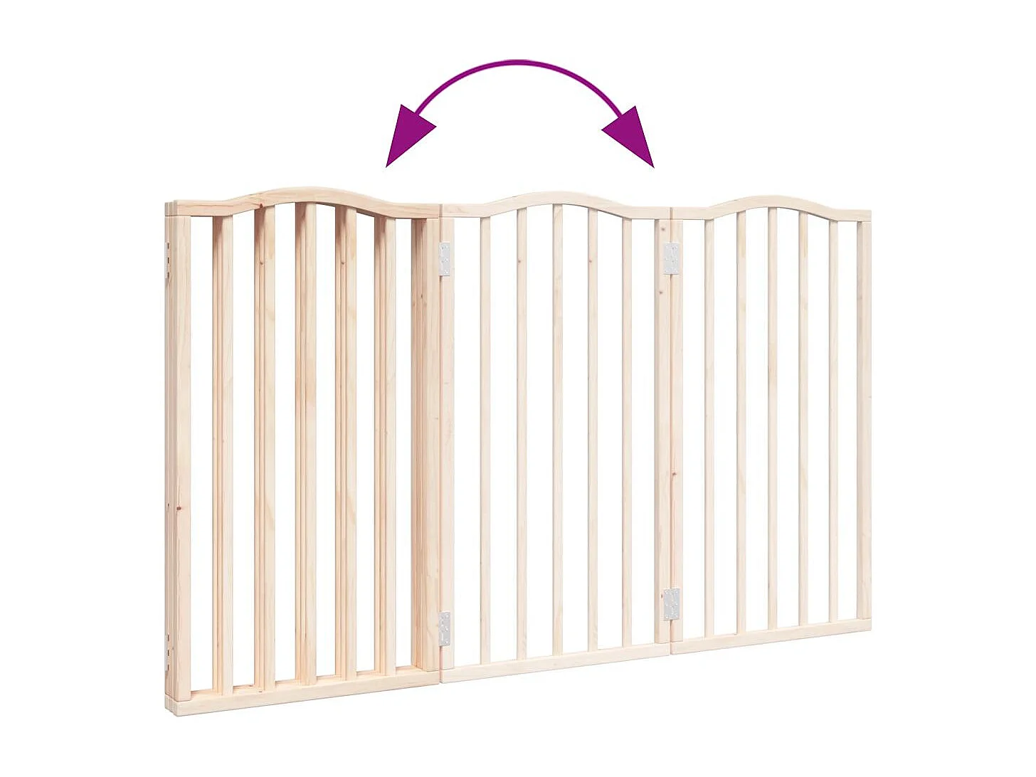 Puerta para perros plegable 3 paneles madera de álamo 150 cm
