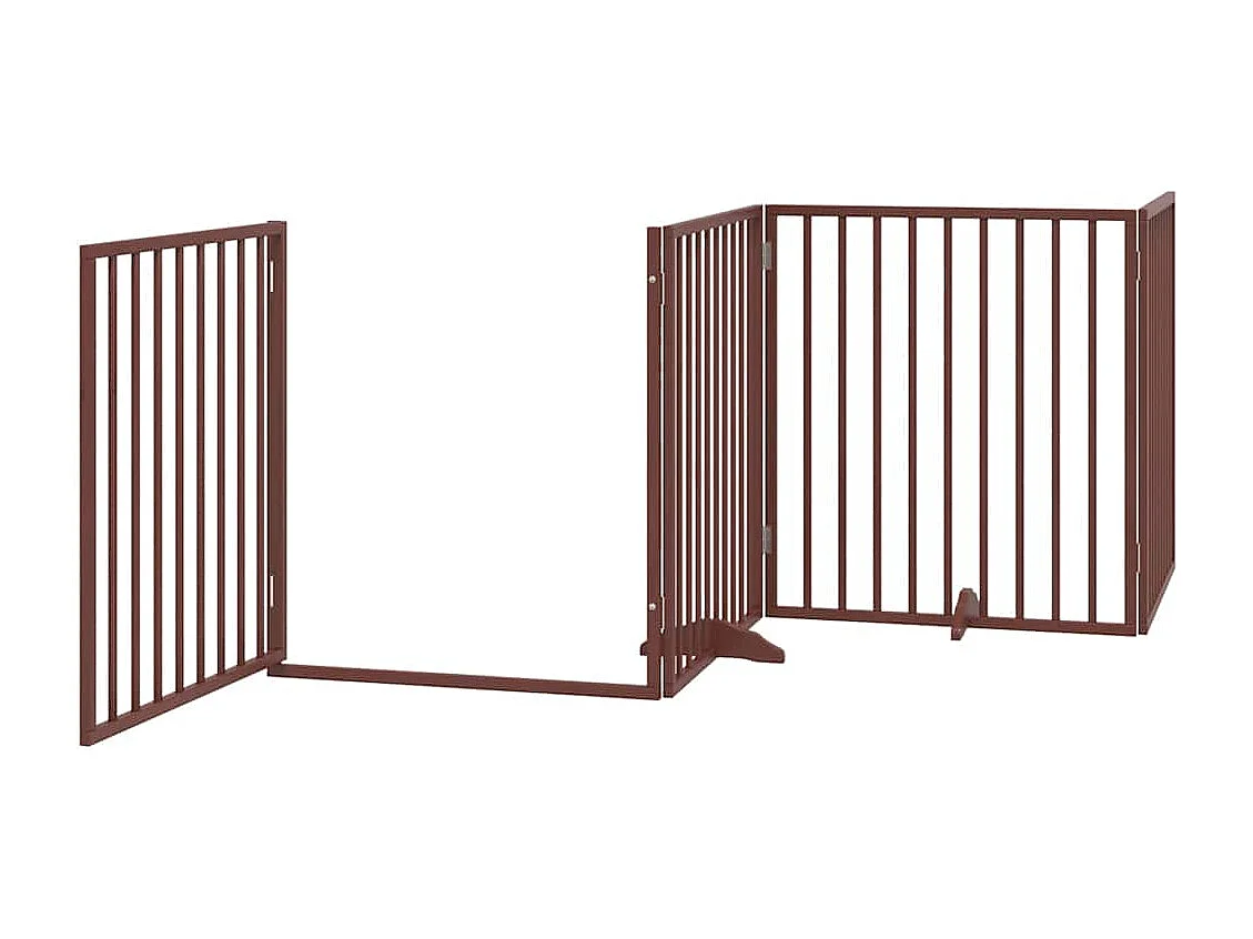 Barrière pour chien porte pliable 12 panneaux bois de peuplier
