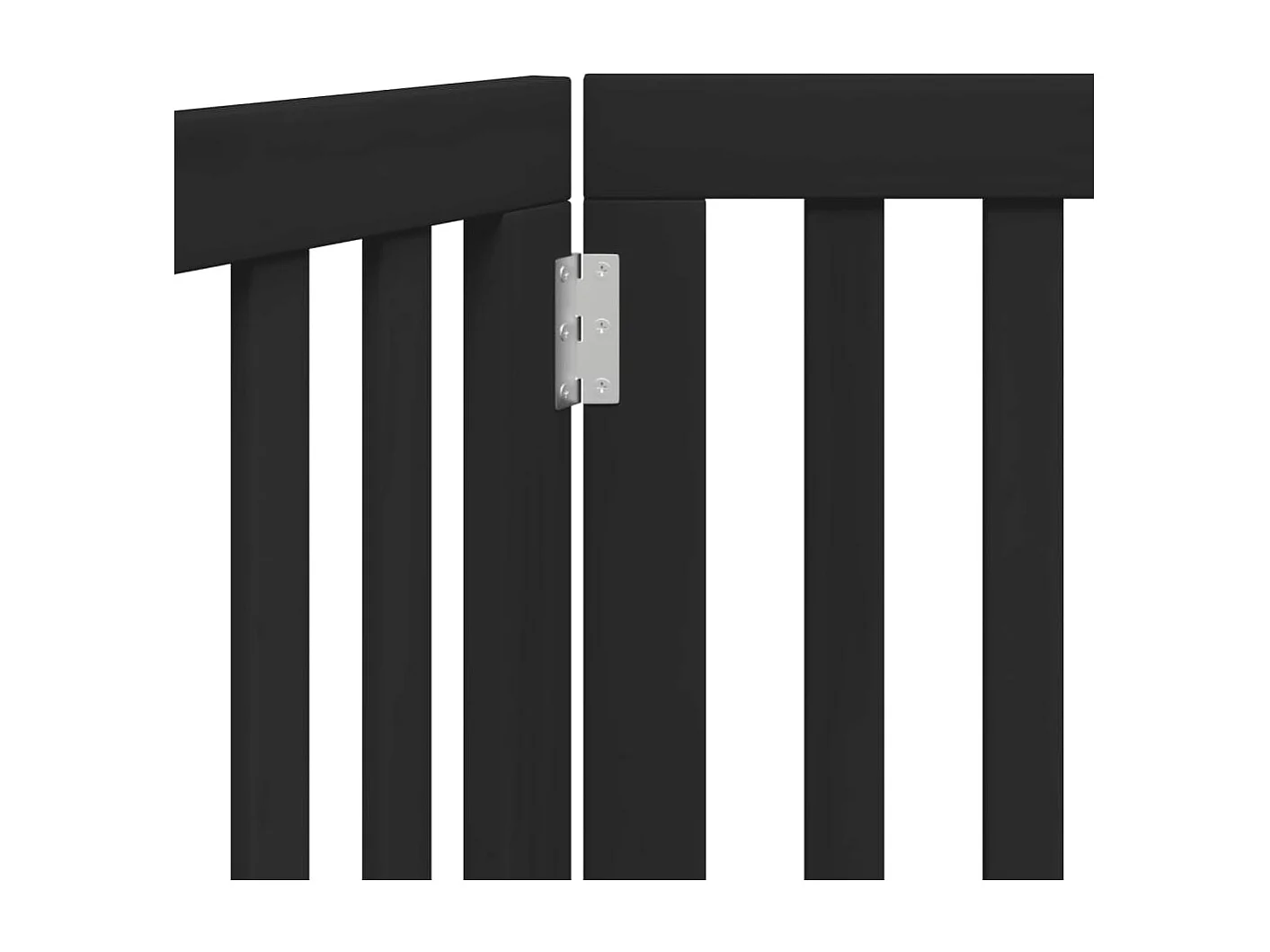 Barrière pour chien pliable 2 panneaux noir bois de peuplier