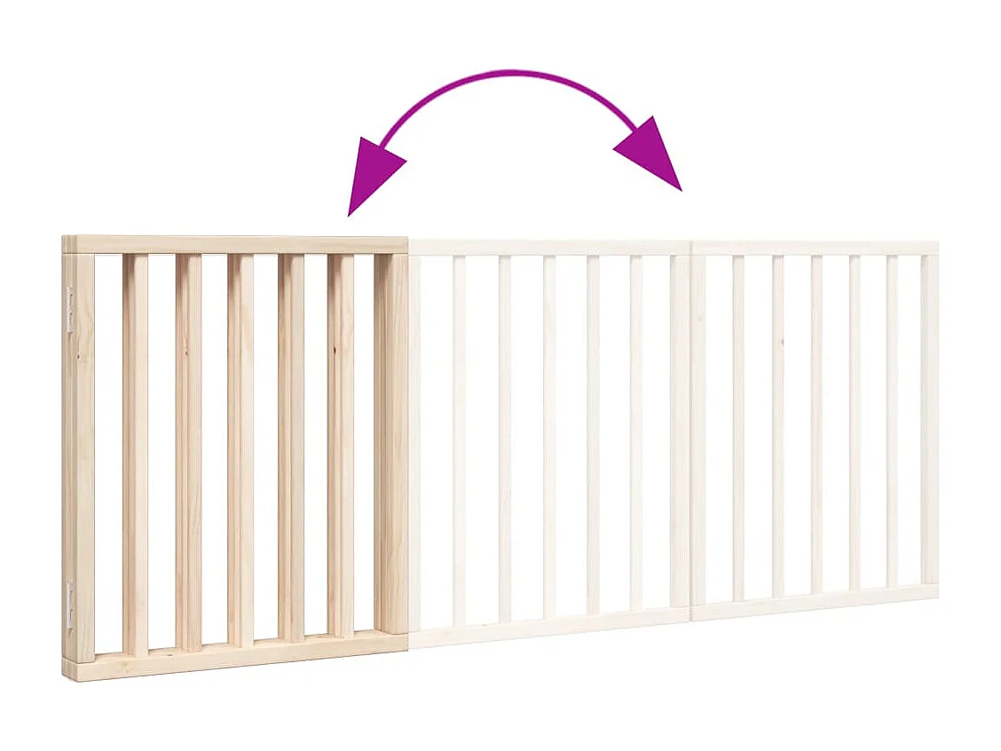 Barrière pour chien pliable à 3 panneaux 150 cm Bois de peuplier