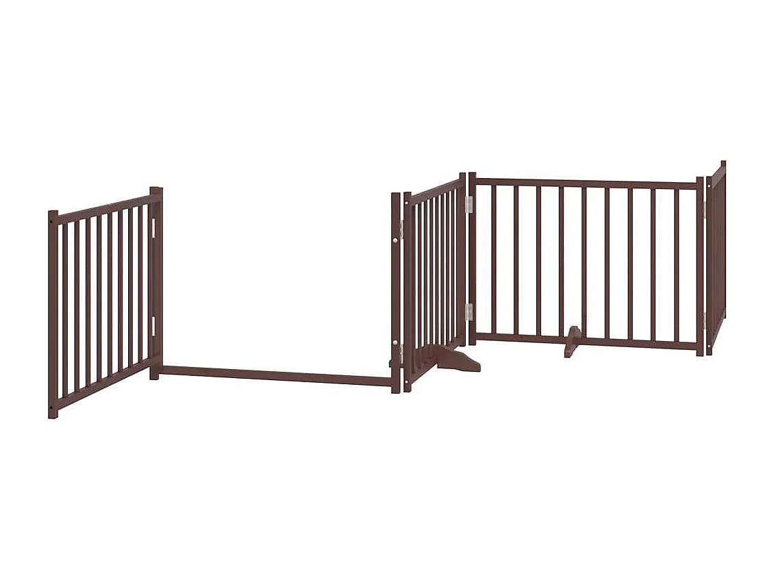 Barrière pour chien porte pliable 12 panneaux bois de peuplier