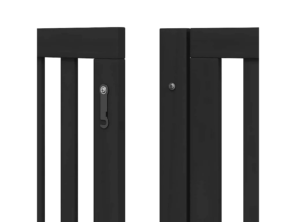 Barrière pour chien porte pliable 6 panneaux noir bois peuplier