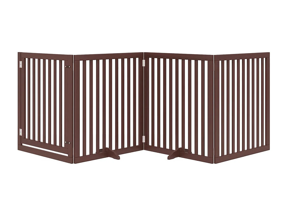 Barrière pour chiens avec porte 4 panneaux bois de peuplier