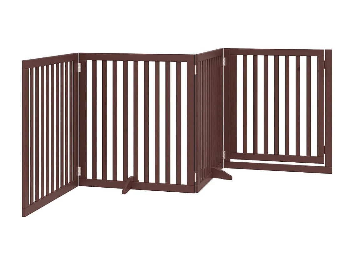 Barrière pour chiens avec porte 4 panneaux bois de peuplier