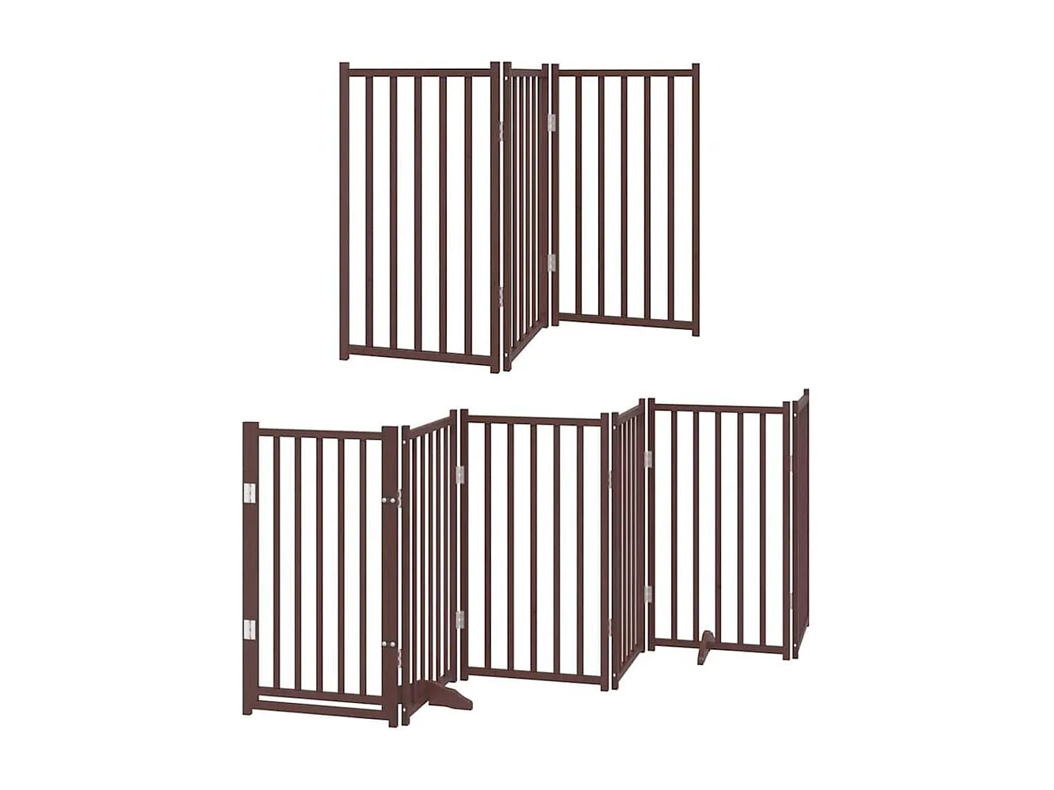 Portão cães com porta dobrável 12 painéis 600 cm álamo castanho