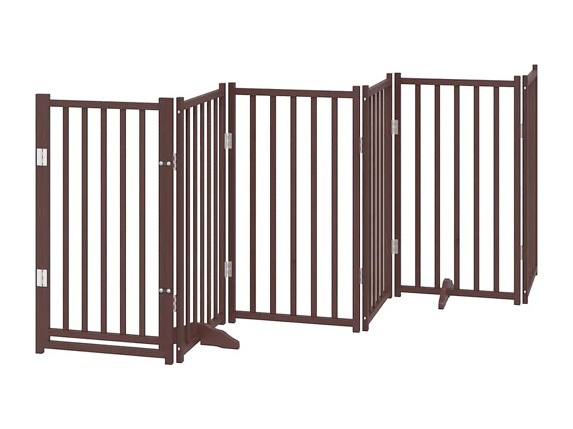 Portão cães com porta dobrável 12 painéis 600 cm álamo castanho