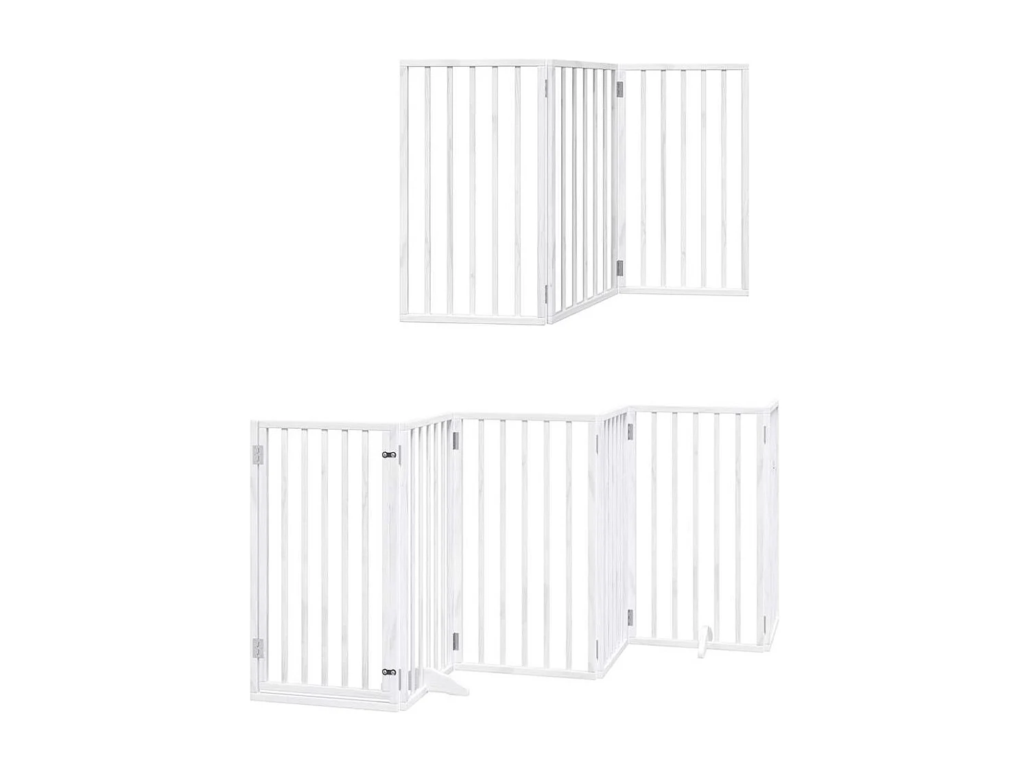 Portão para cães com porta dobrável 12 painéis 600cm álamo branco